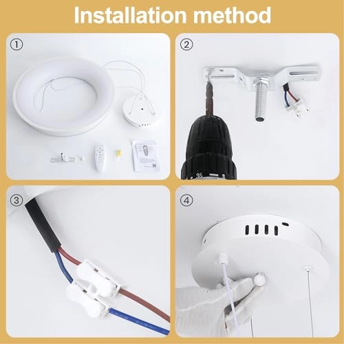 Round LED Chandelier - 3000K–6000K Dimmable