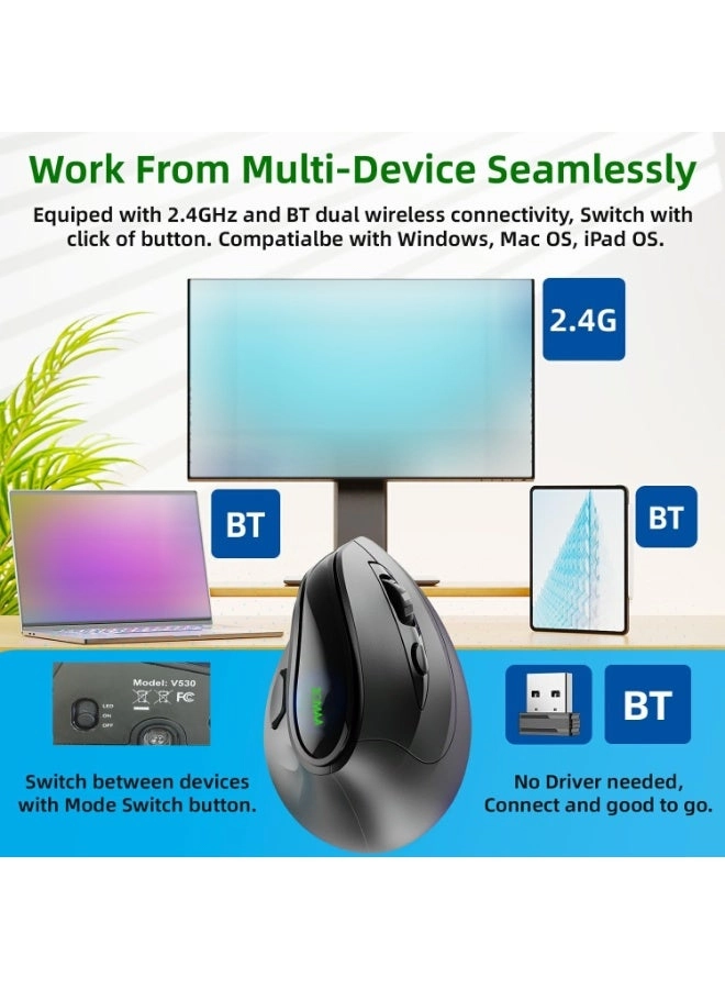 Ergonomic Vertical Mouse - Bluetooth USB
