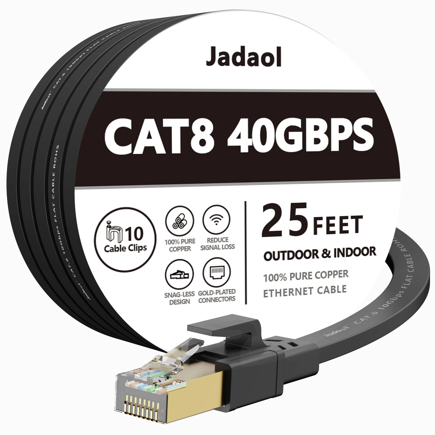 Jadaol Cat 8 Ethernet Cable - 25 ft