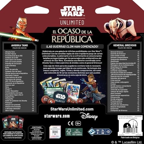 Star Wars Unlimited: The Dark of the Republic Startbox - Trading Card Game (Spanish)