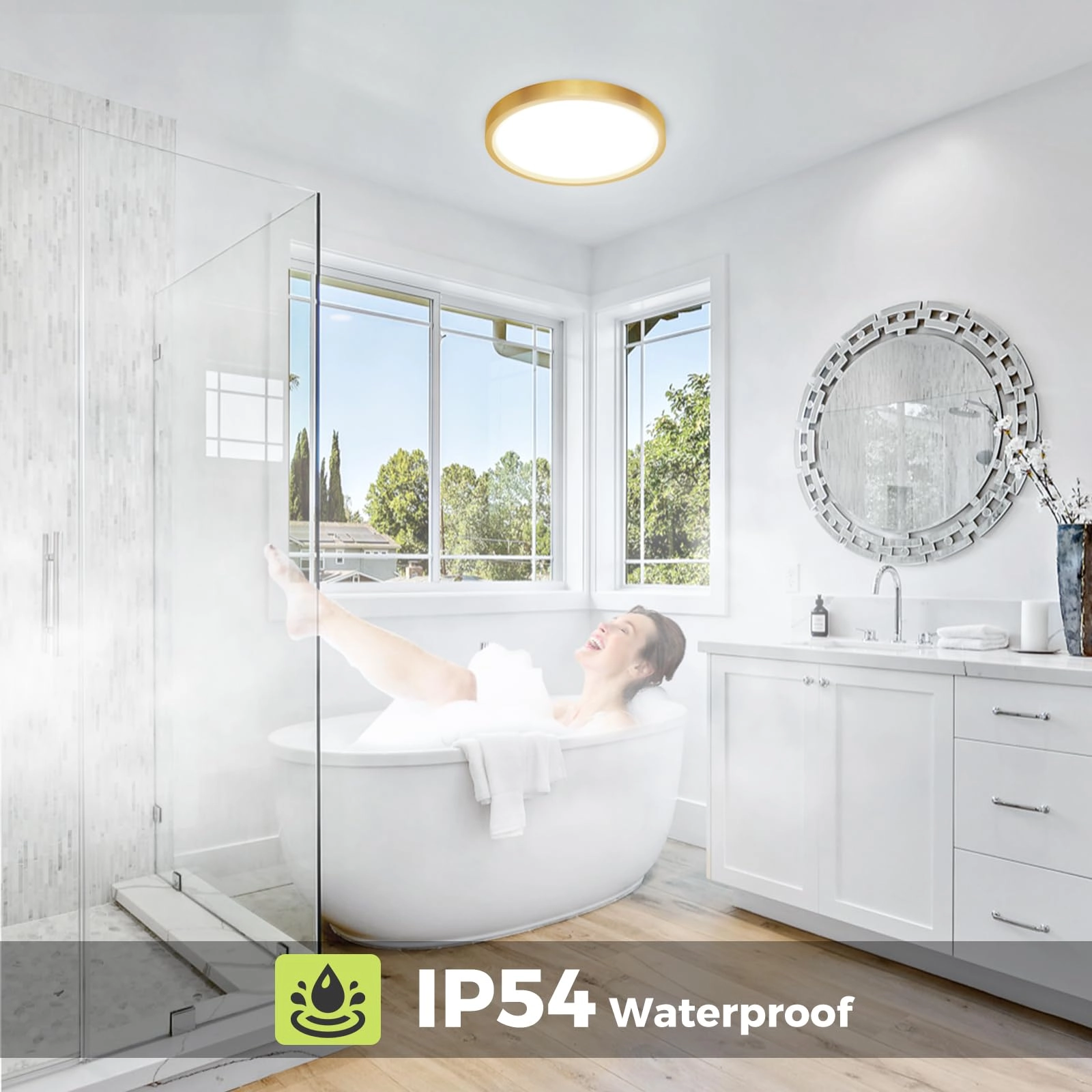 Flush Mount LED Ceiling Light - 3000K 4500K 6000K Dimmable