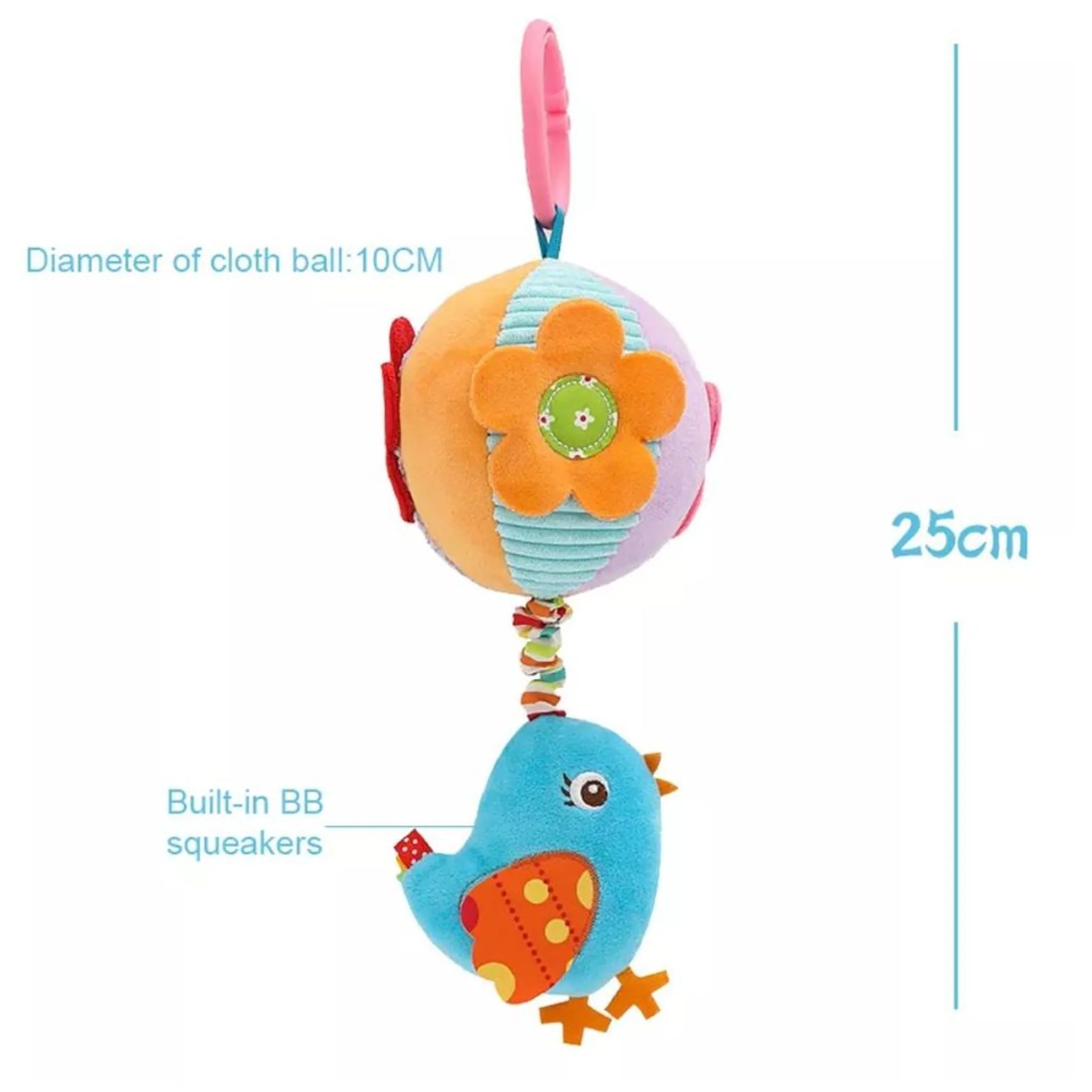 Baby Stroller Plush Hanging Mobile Rattle Toy - Suitable for 3 months and above