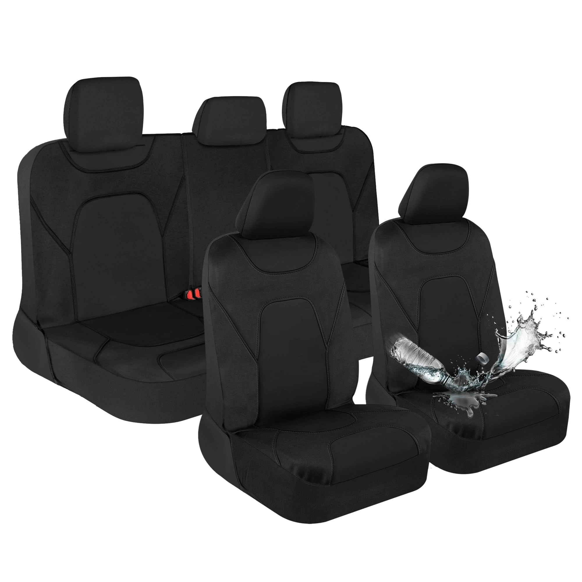 BDK Waterproof Car Seat Covers Full Set - Neoprene Universal Fit