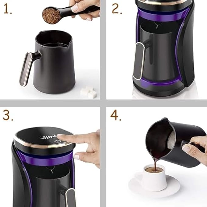 Turkish Coffee Maker - Electric Pot Portable 6 Cups