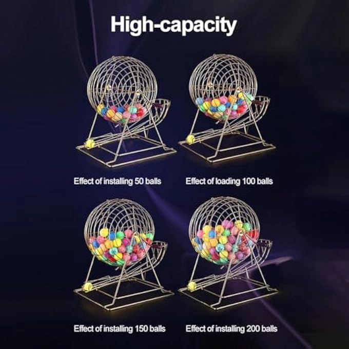 BINGO CAGE - 100 NUMBER BALLS 13-INCH METAL