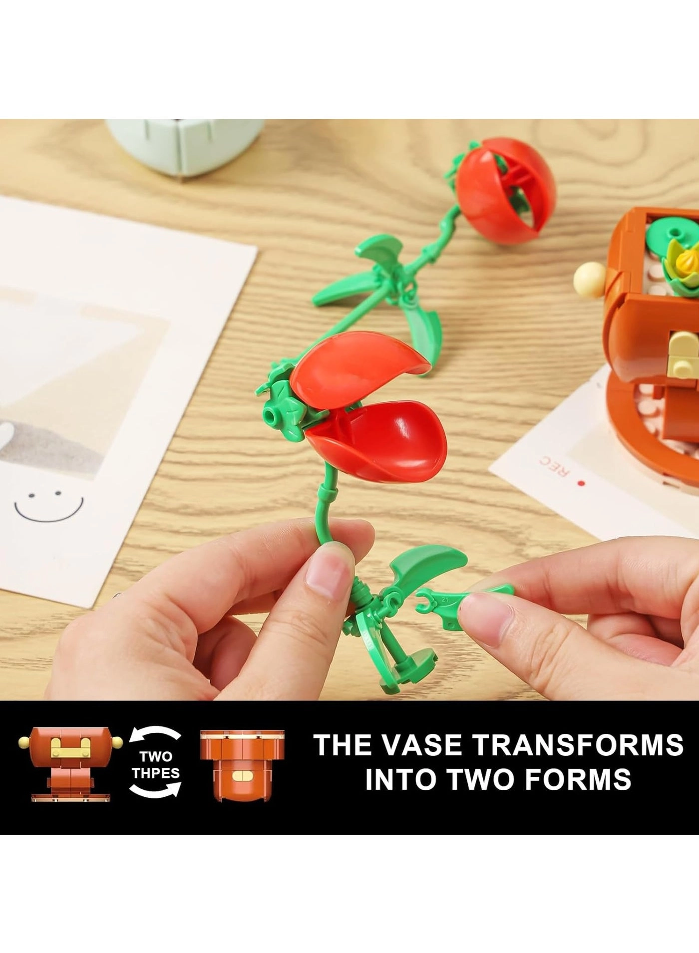 DIY Mini Flower Pot Plant Building Block Toys - Pink bouquet 187pcs