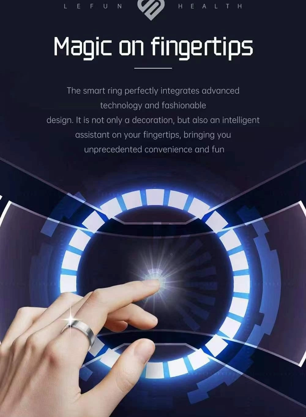 Smart Ring Health Tracker - IP68 Waterproof 10-Day Battery Sleep Tracker