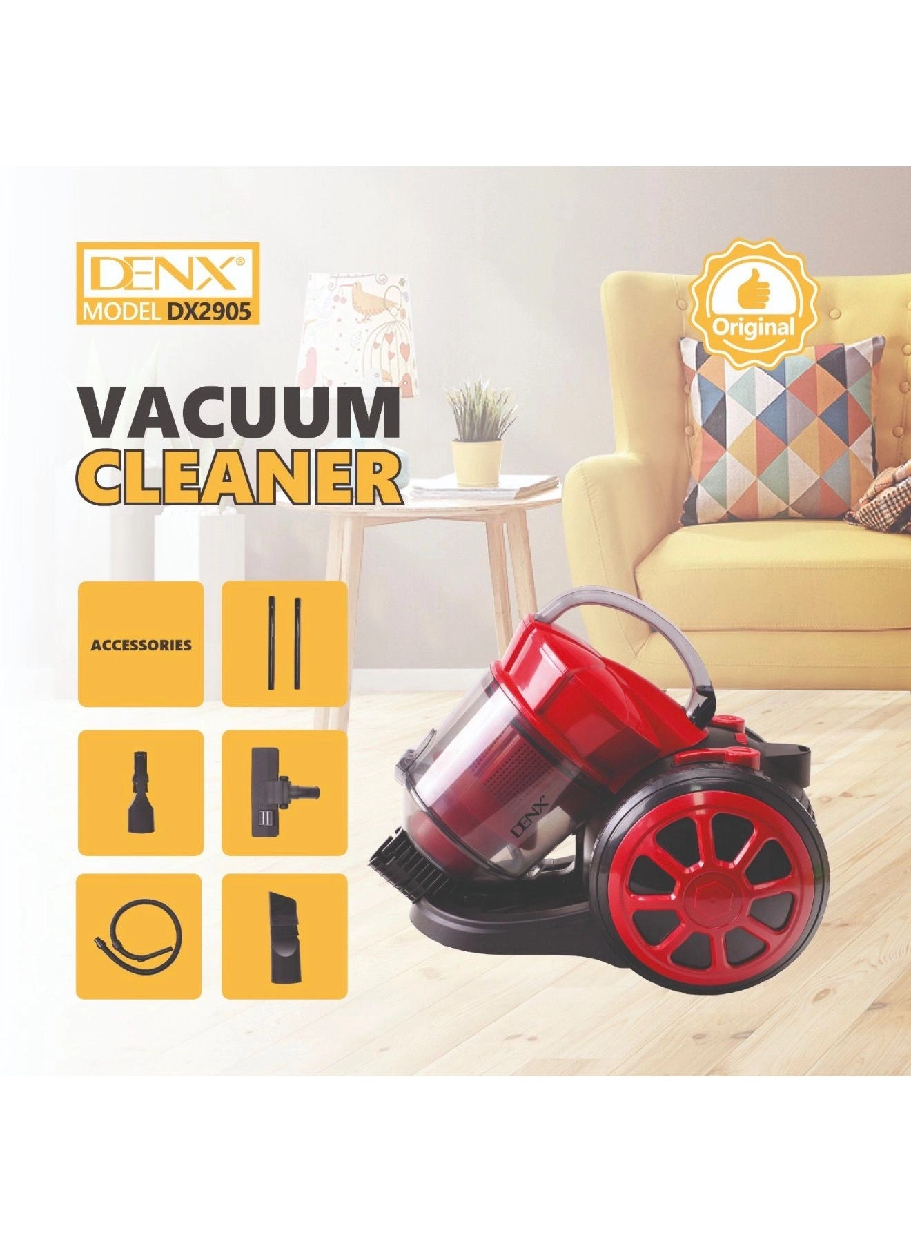 Multi-Cyclonic Bagless Corded Canister Vacuum Cleaner - 2.2 L 1200 W 4.2m cord