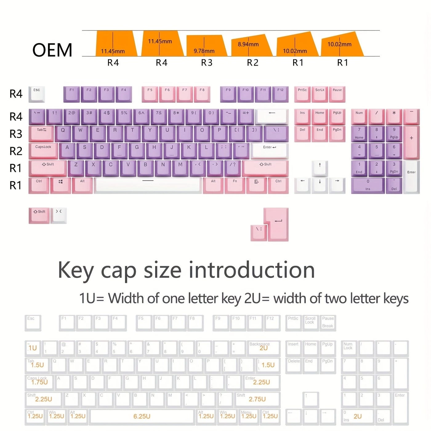 108 Key ABS Keycaps - OEM Height For MX Switch