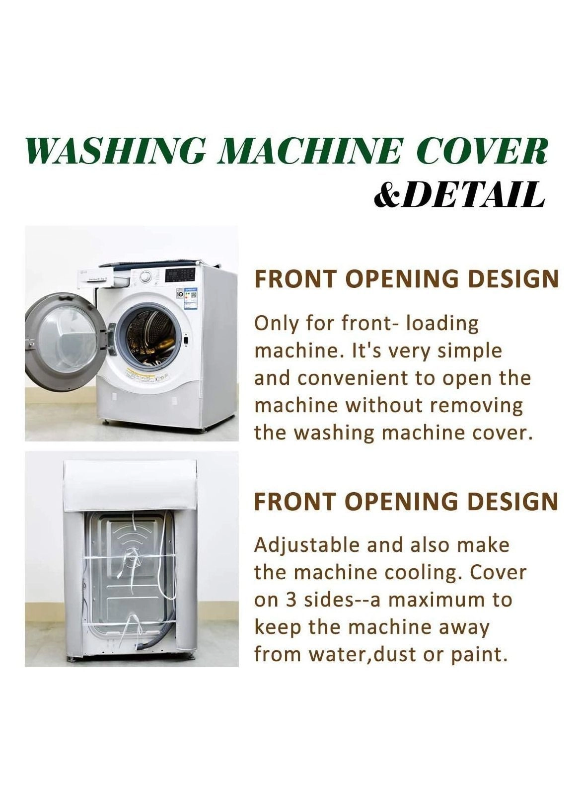 Washing machine cover - Waterproof Front Loading