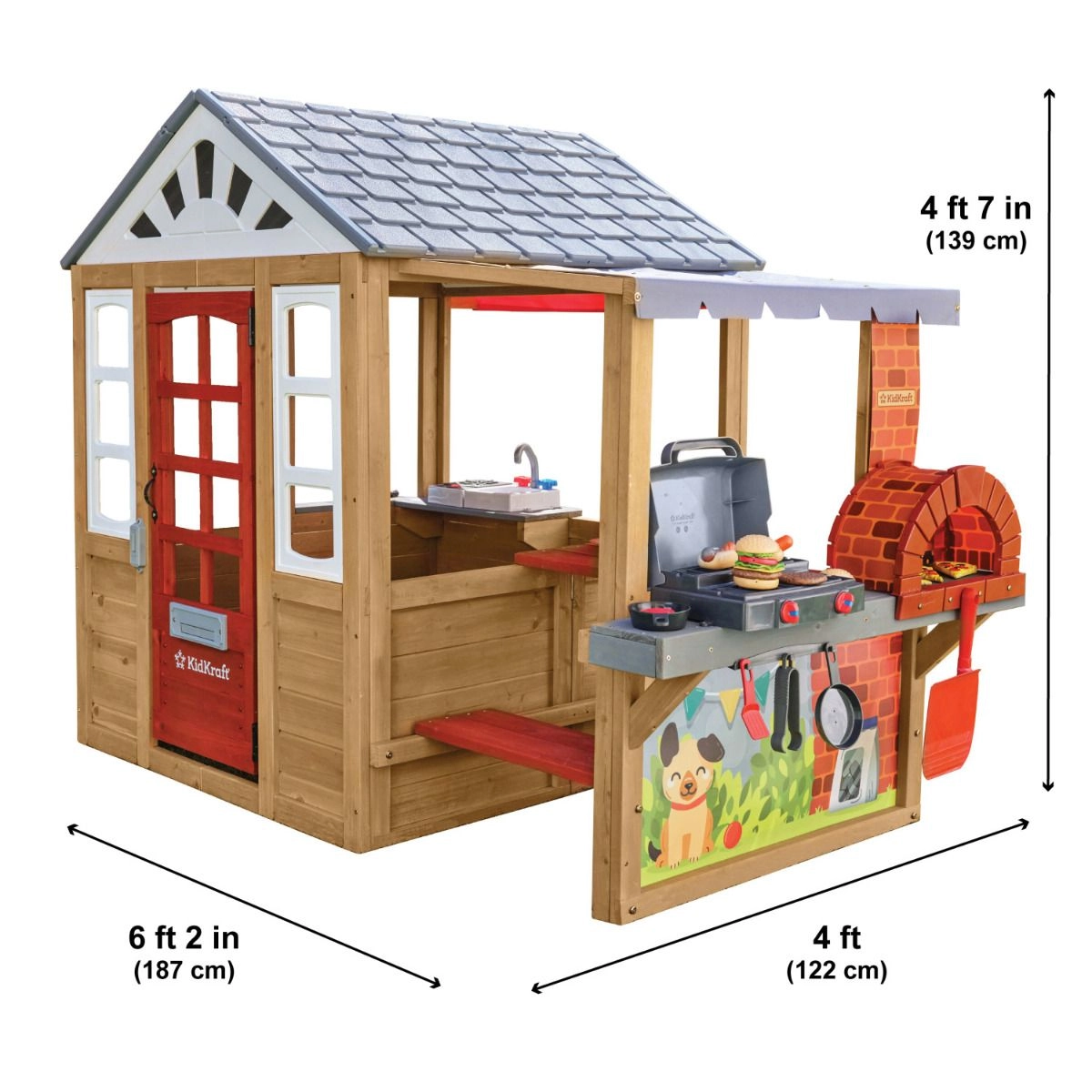 Grill & Chill Pizza Playhouse - 3-10 Years 110 lbs./child