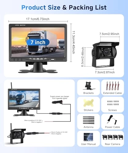 Digital Wired Rear Camera - Night Vision Wired 1080P Kit