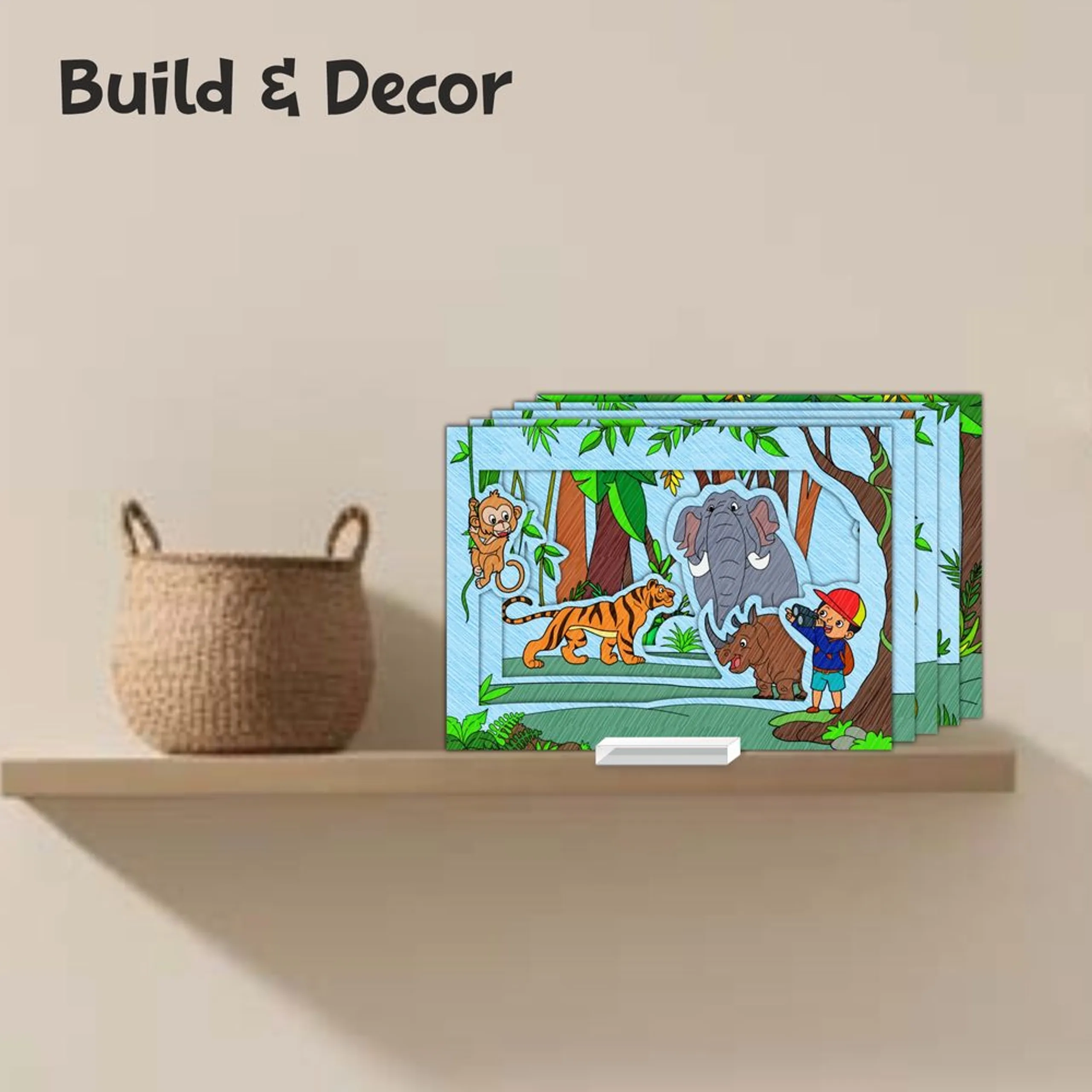3D World Jungle Adventure Art & Craft Kit - 3+ years