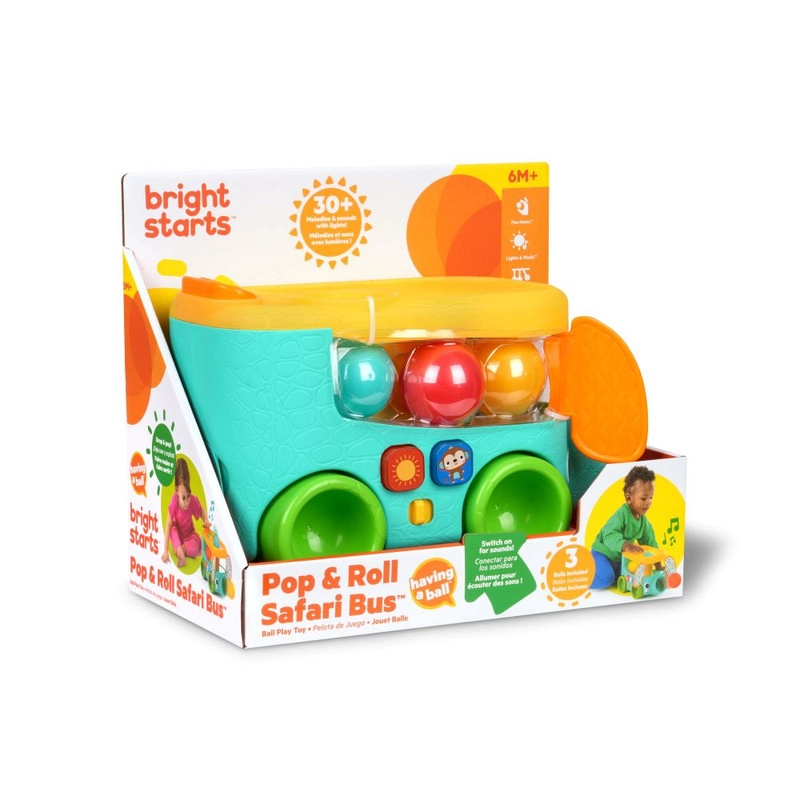 Pop & Roll Safari Bus - 6 months 85% Plastic, 15% Metal Jungle safari 4 Pcs