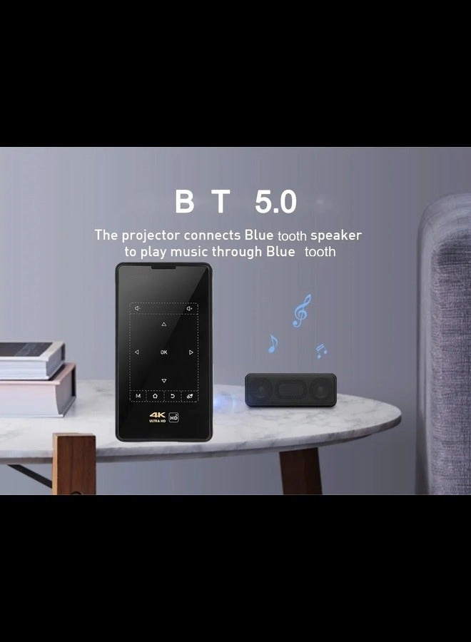 BP09 Portable Mini Smart Projector with 4K Ultra HD, DLP Technology, Android 9.0, and Bluetooth 4.1 – LED Home Cinema Video Beamer