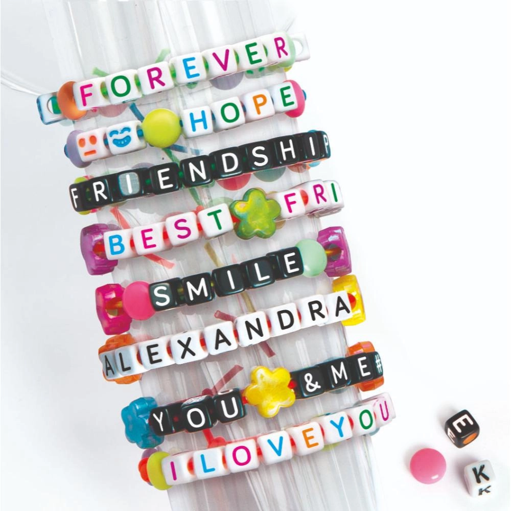 Crazy Chic Message Beads Bracelet Kit - Pink Suitable for 6 Years & Above