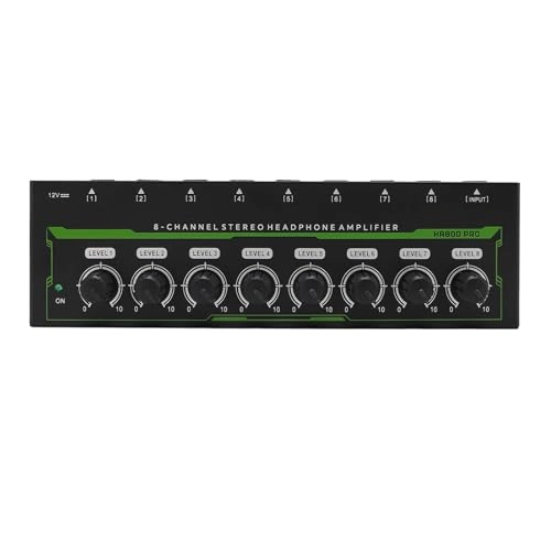 8 Channel Headphone Amplifier - Independent Volume Control 6.35mm Stereo