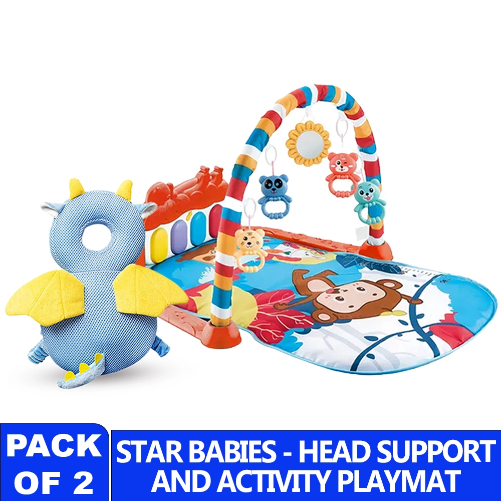 Baby Activity Playmat & Head Support Pillow Set - Suitable for 0 to 12 months