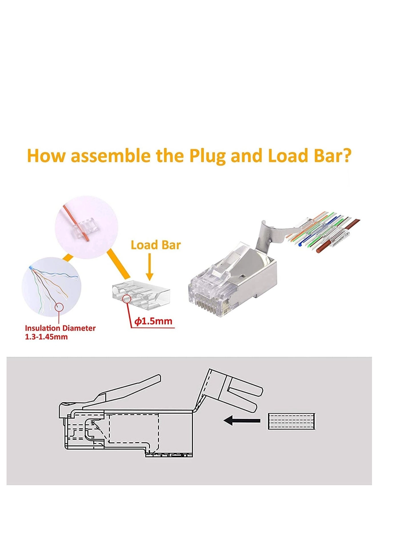 RJ45 Connector - 20 Pack CAT7 Shielded + RJ45 Boot - Grey