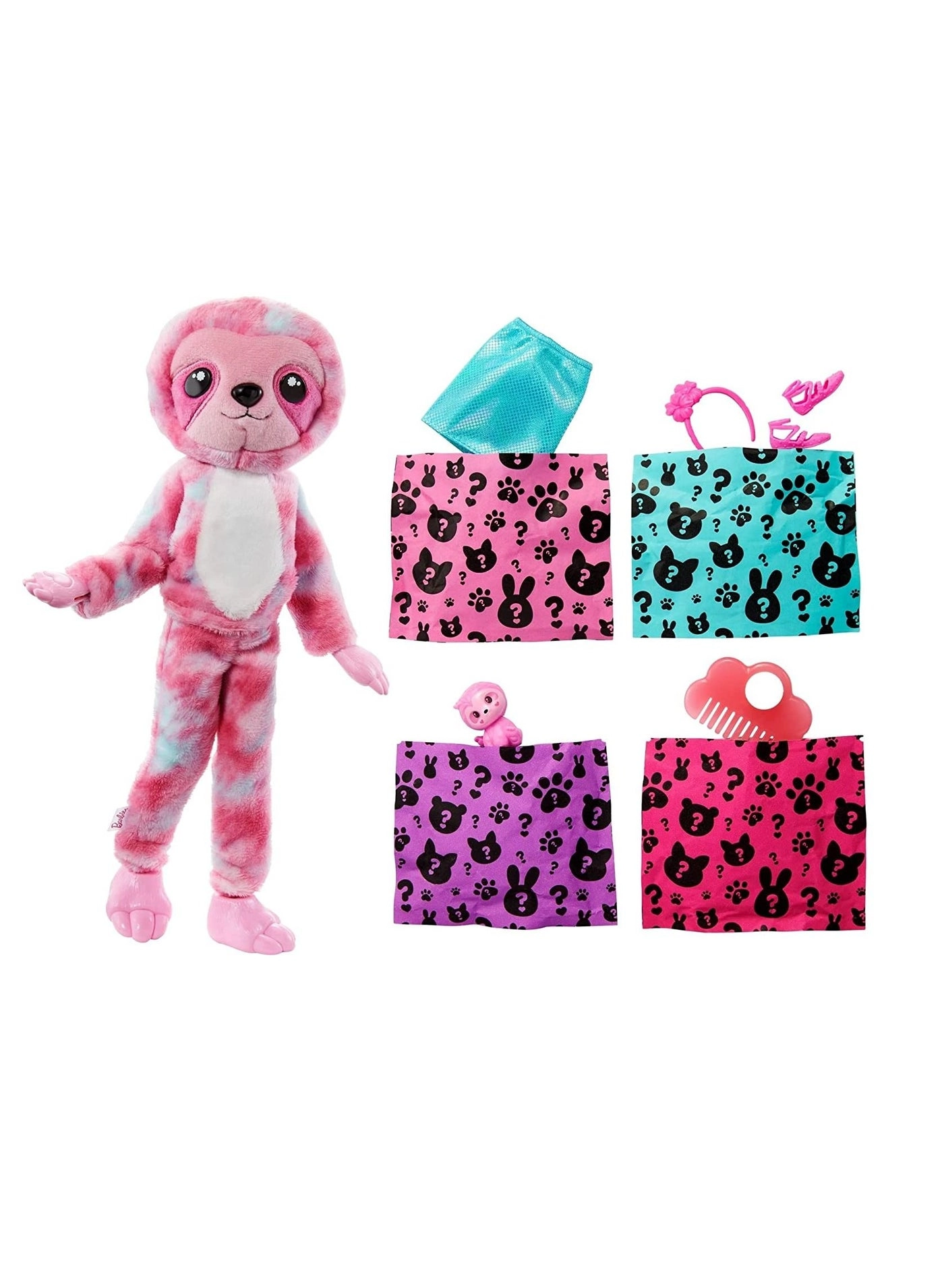Barbie Cutie Reveal Fantasy Series Doll - Sloth Plush Costume 10 Surprises Ages 3+