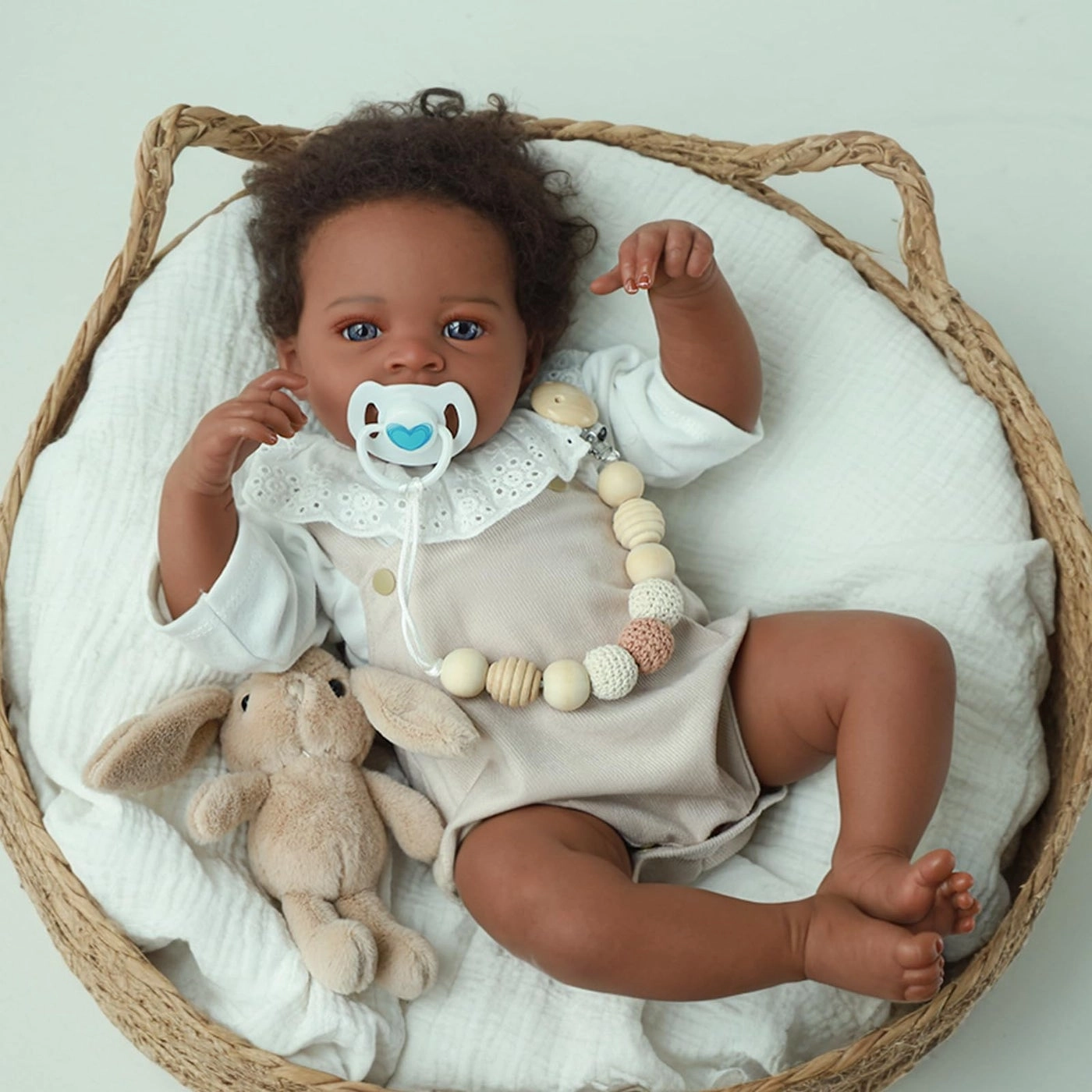 Reborn Baby Doll - 20Inch Full Vinyl Body African American black curly hair Ages 3+