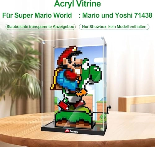 Acrylic Display Case for Lego 71438 Super Mario Yoshi - Dustproof Transparent HD Backdrop