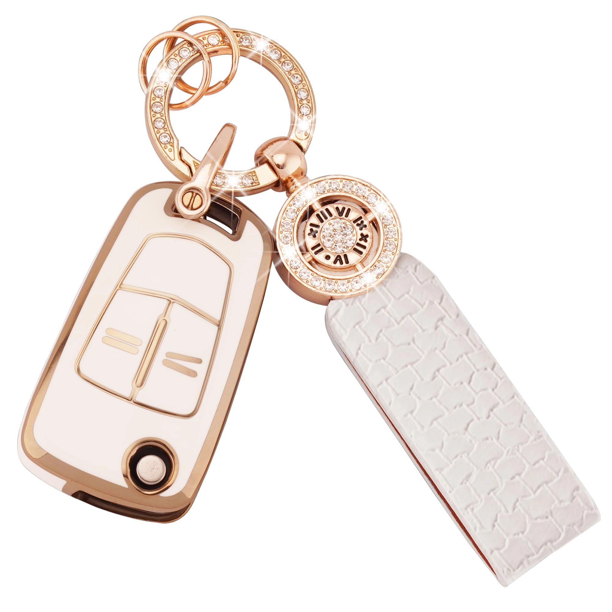 koaudb Car Key Cover - Thermoplastic Polyurethane (TPU) 2 Button Flip Folding
