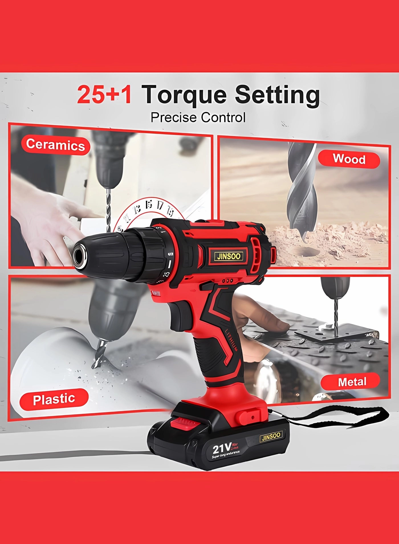 21v rechargeable drill - 2.0Ah lithium-ion 3/8-inch