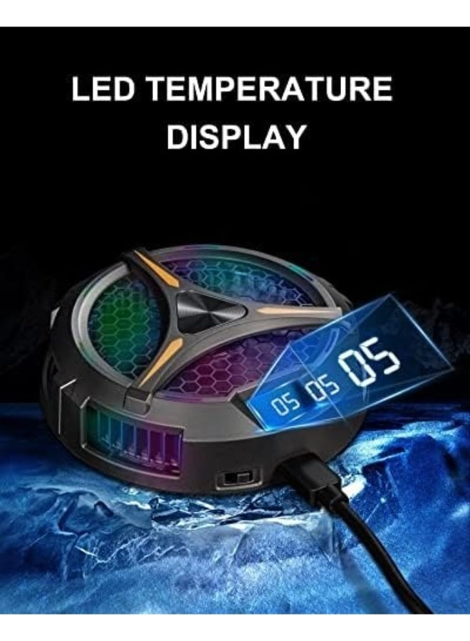 Steam Deck Fan Cooler - 7 Inch Fan LED Temp Display Dual-Speed