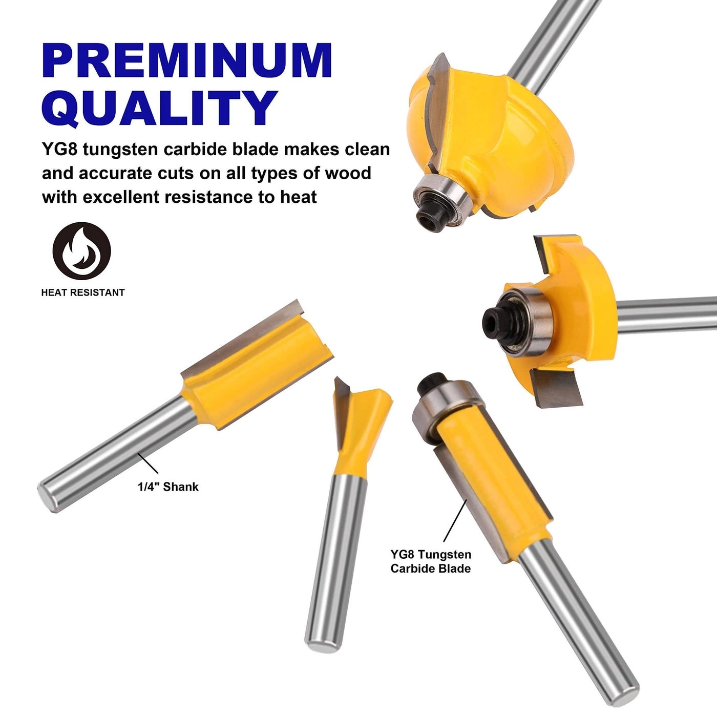 Router Bits Set - 1/4 Shank 35 Piece Set