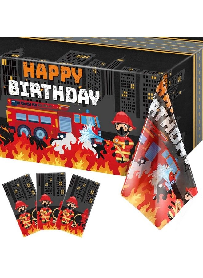 Fire Truck Tablecloth - 3 Pack Birthday