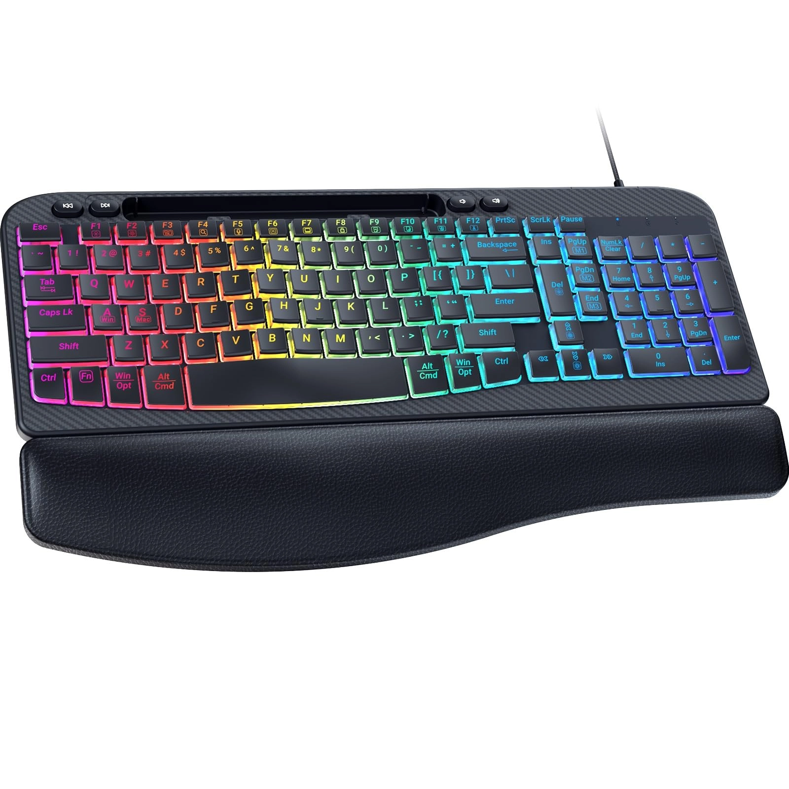 VEILZOR Ergonomic Backlit Keyboard - Wired