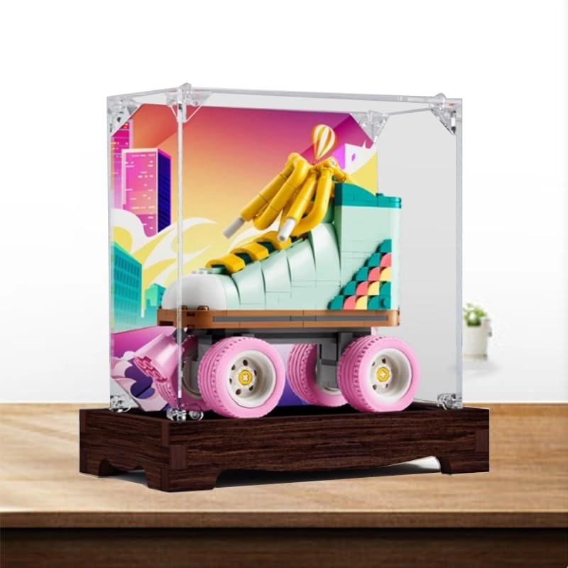 Display Case for 31148 - 20x10x20cm Acrylic Walnut Bottom