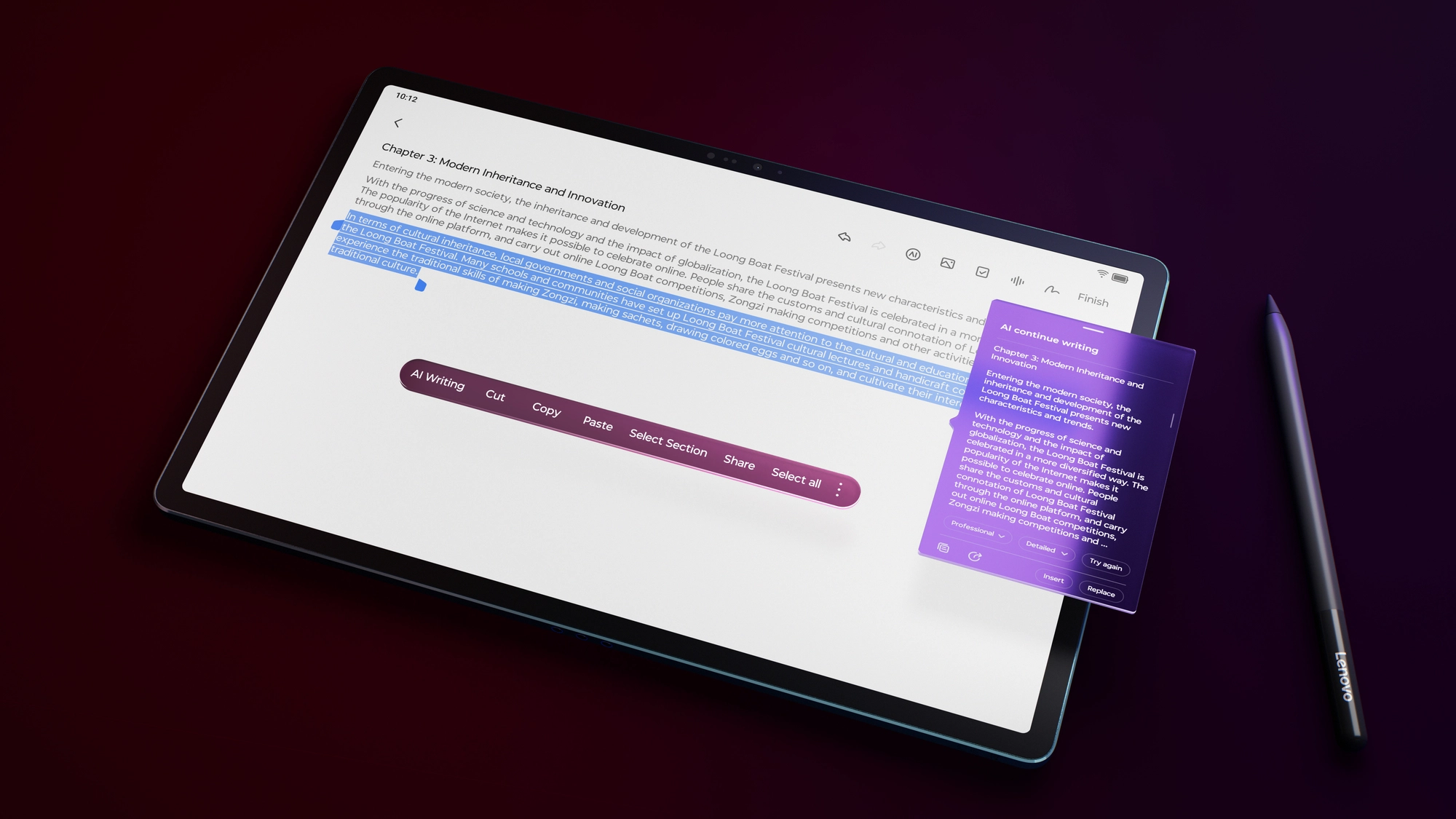 Yoga Tab Plus - 256GB 12.7" + 2-in-1 Keyboard Pack + Tab Pen Pro + LT310 Yoga True Wireless Earbuds