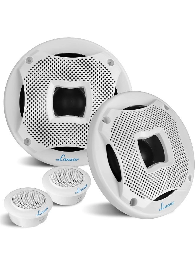 Lanzar Two Way Marine Speaker System - 6.5 inch 450 Watts Max Power