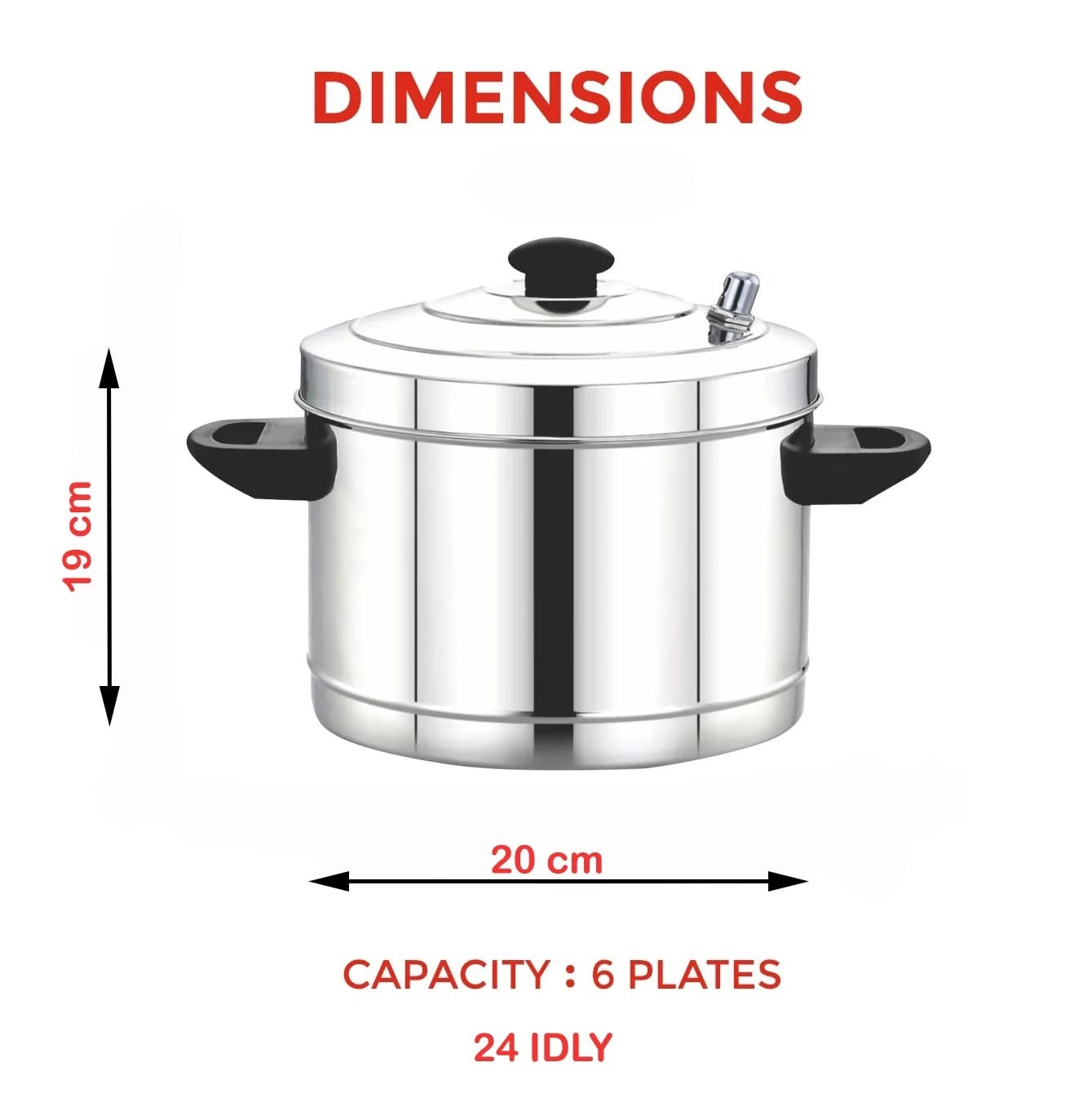 Idli Cooker - 6 Plate 24 Idlies