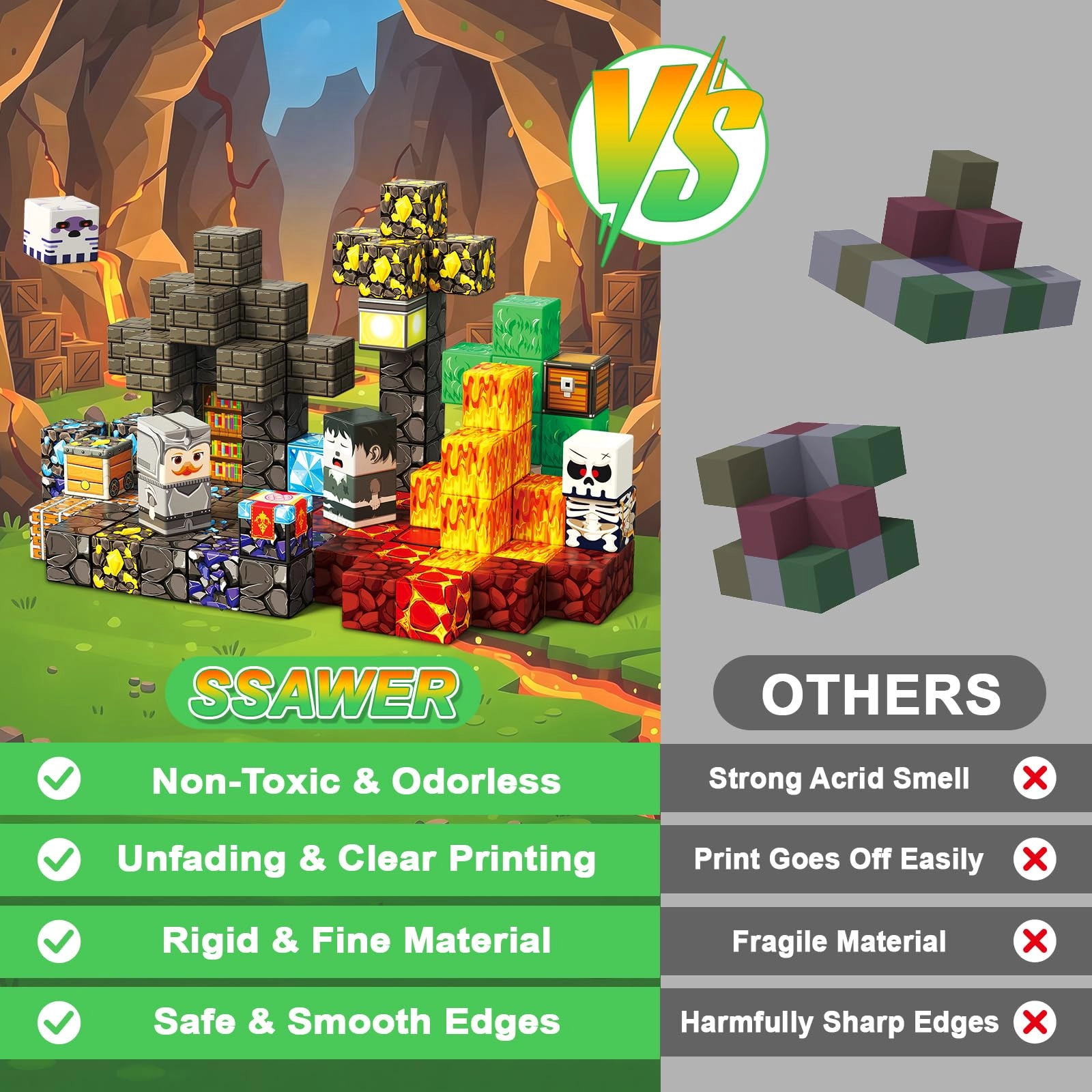 Magnetic Blocks - 100 pcs