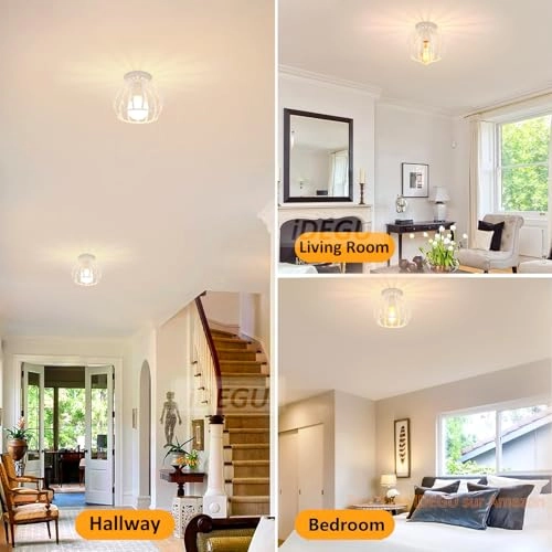 Mini Hexagonal Cage Ceiling Light - E27 20 x 20 x 20 cm White