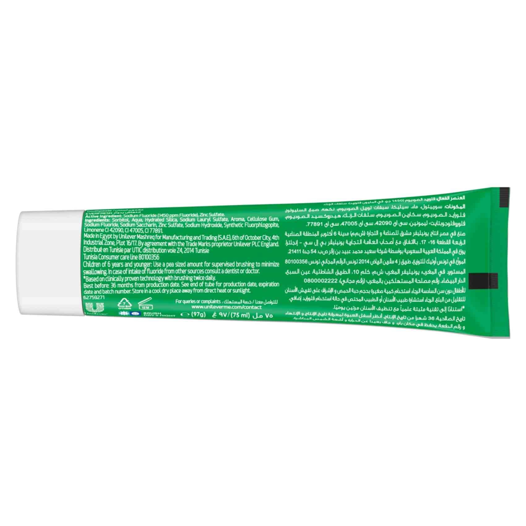 Triple Fresh Gel Menthol Fresh Toothpaste 75ml x4