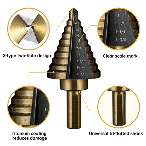 Step Drill Bits - HSS Titanium 5PCS