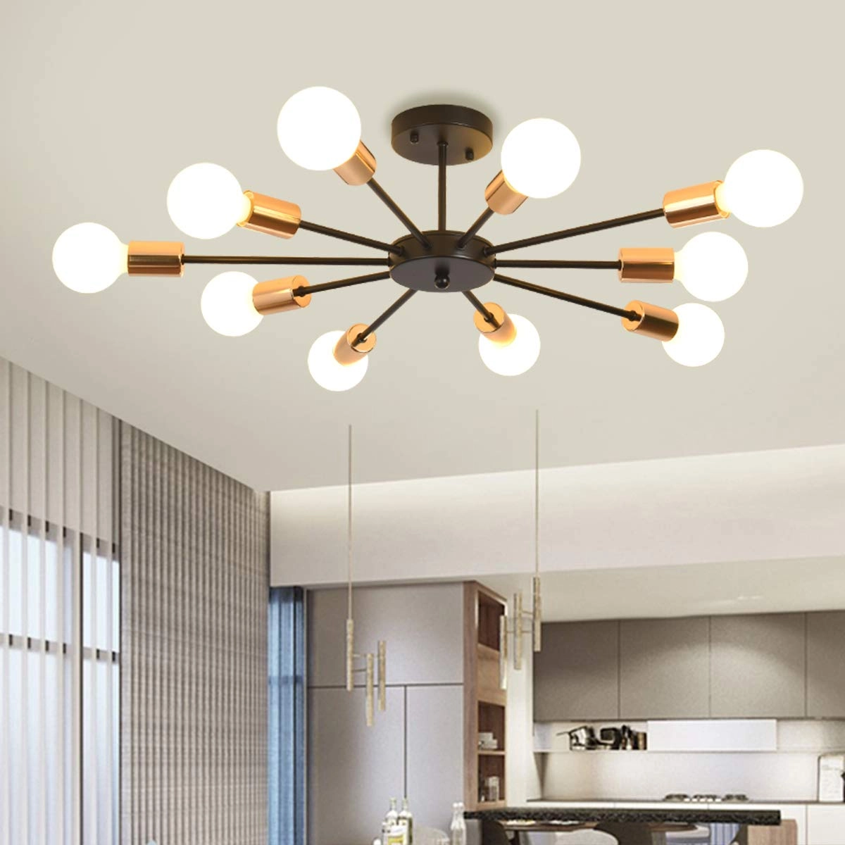 Modern Sputnik Chandeliers - Dimmable