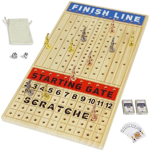 Horse Race Board Game - 11 Horses 4 Dice Solid Wood