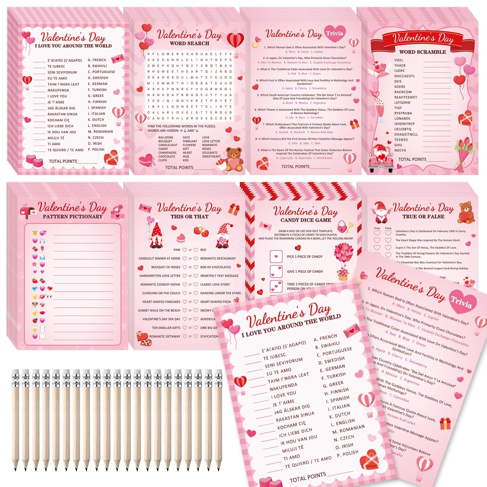 gisgfim Valentine’s Day Party Games - 231Pcs 3 years and up