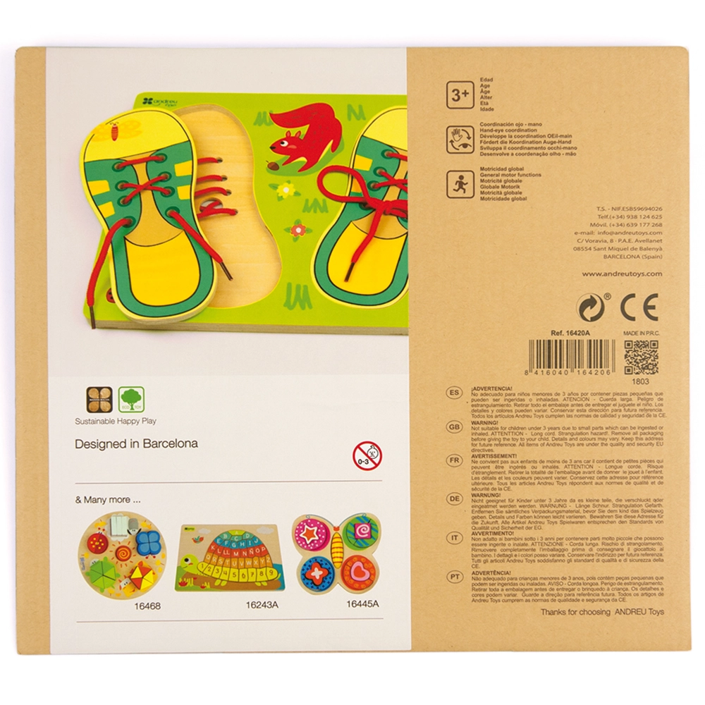 Lacing Shoes Puzzle - Suitable for 3 years and above