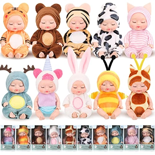 Reborn Baby Doll - 10 Pcs 4 Inch Animal Clothes Ages 3+