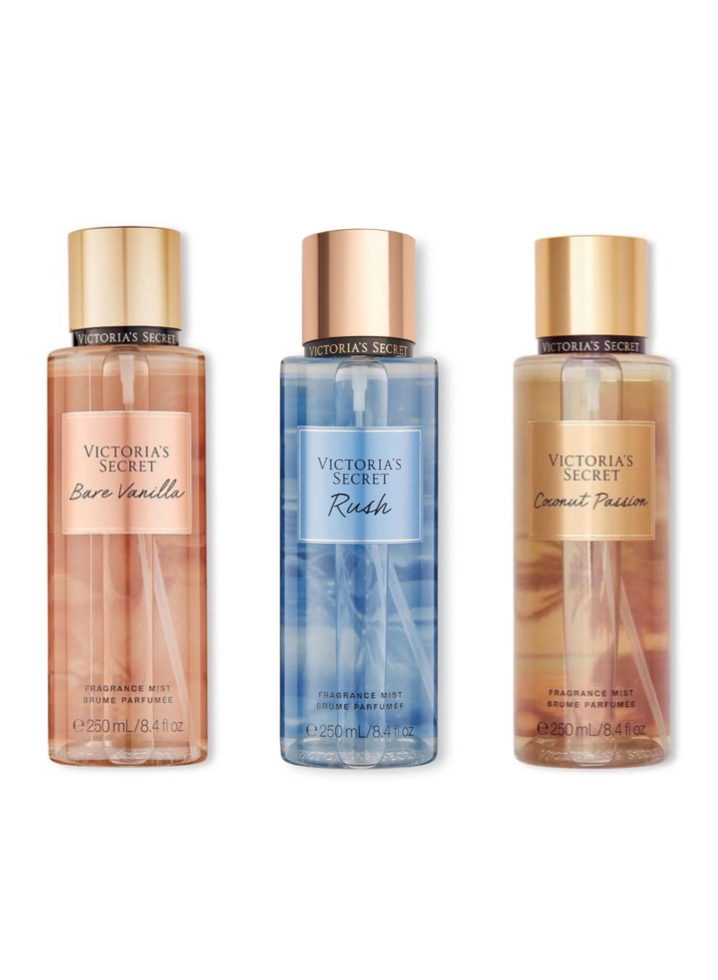 Victorias Secret - Beauty Bare vanilla + Rush + Coconut passion Eau de Parfum 750 ml