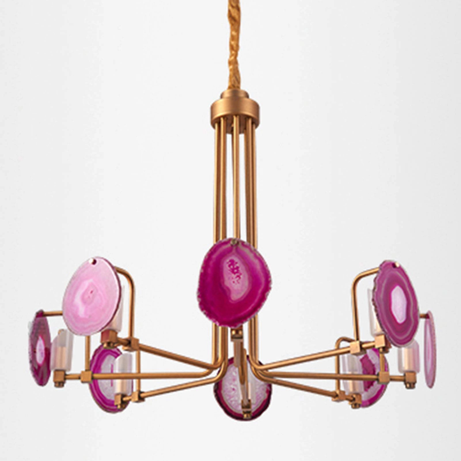 AYMAYA G9 Nordic Light Luxury Wind Agate Pendant Lamp - Purple agate stone 8