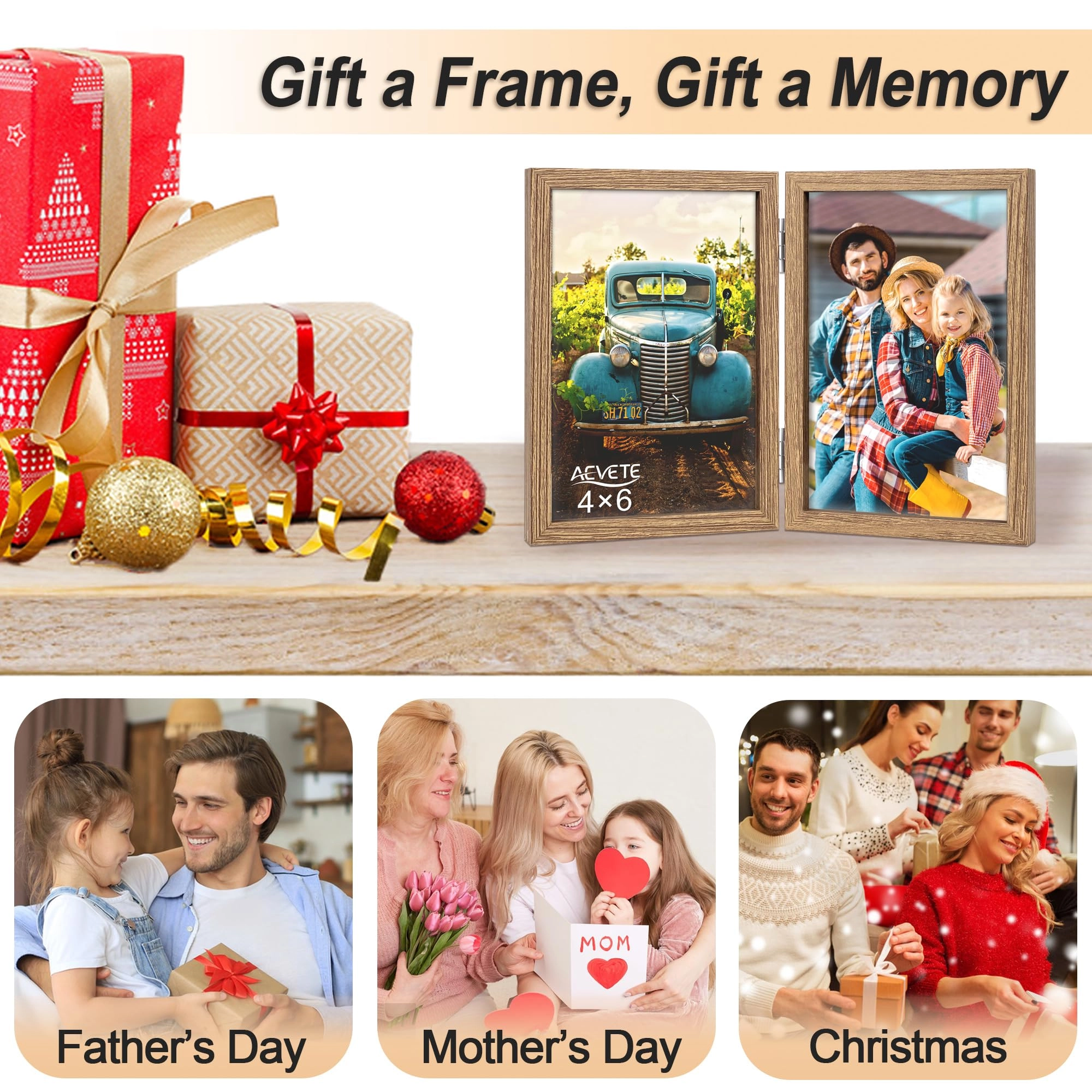 Double Picture Frame - 4x6 in two