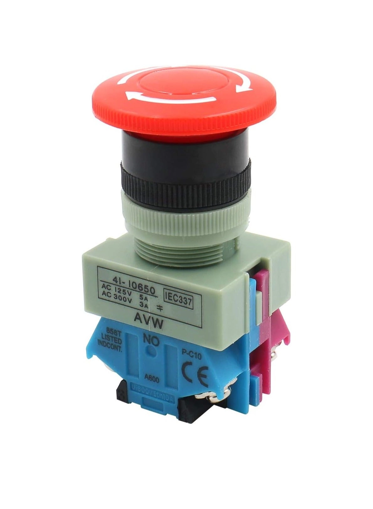Emergency Stop Switch - AC 600V 10A 22mm NO NC