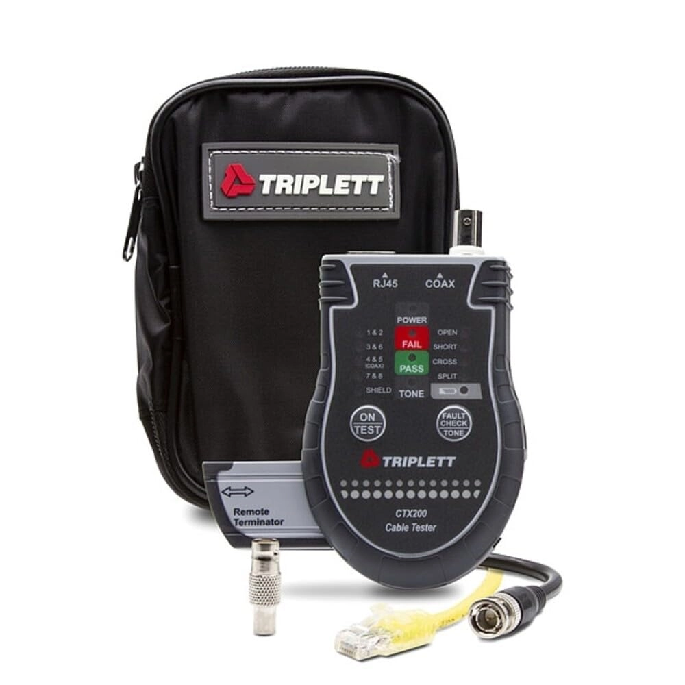 Triplett Test Equipment and Tools CTX200 - RJ45-CAT5/6 Coax PASS/FAIL